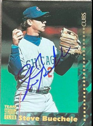 Steve Buechele Signed 1994 Stadium Club Team Baseball Card - Chicago Cubs