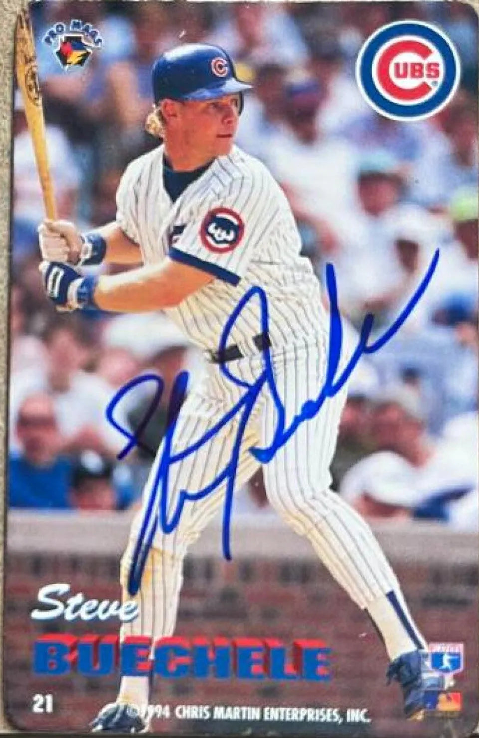 Steve Buechele Signed 1994-95 Pro Mags Baseball Card - Chicago Cubs