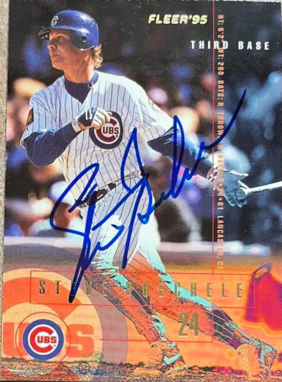 Steve Buechele Signed 1995 Fleer Baseball Card - Chicago Cubs