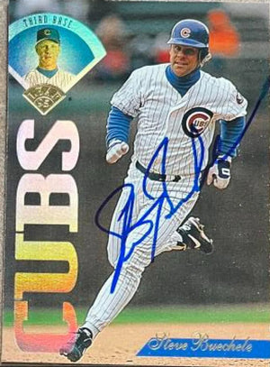 Steve Buechele Signed 1995 Leaf Baseball Card - Chicago Cubs