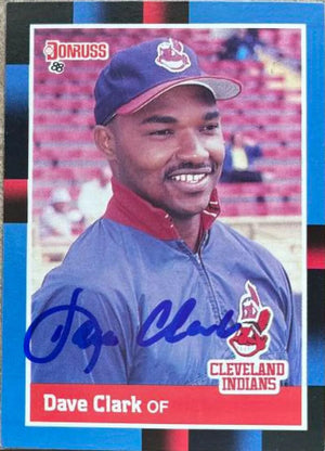 Dave Clark Signed 1988 Donruss Baseball Card - Cleveland Indians