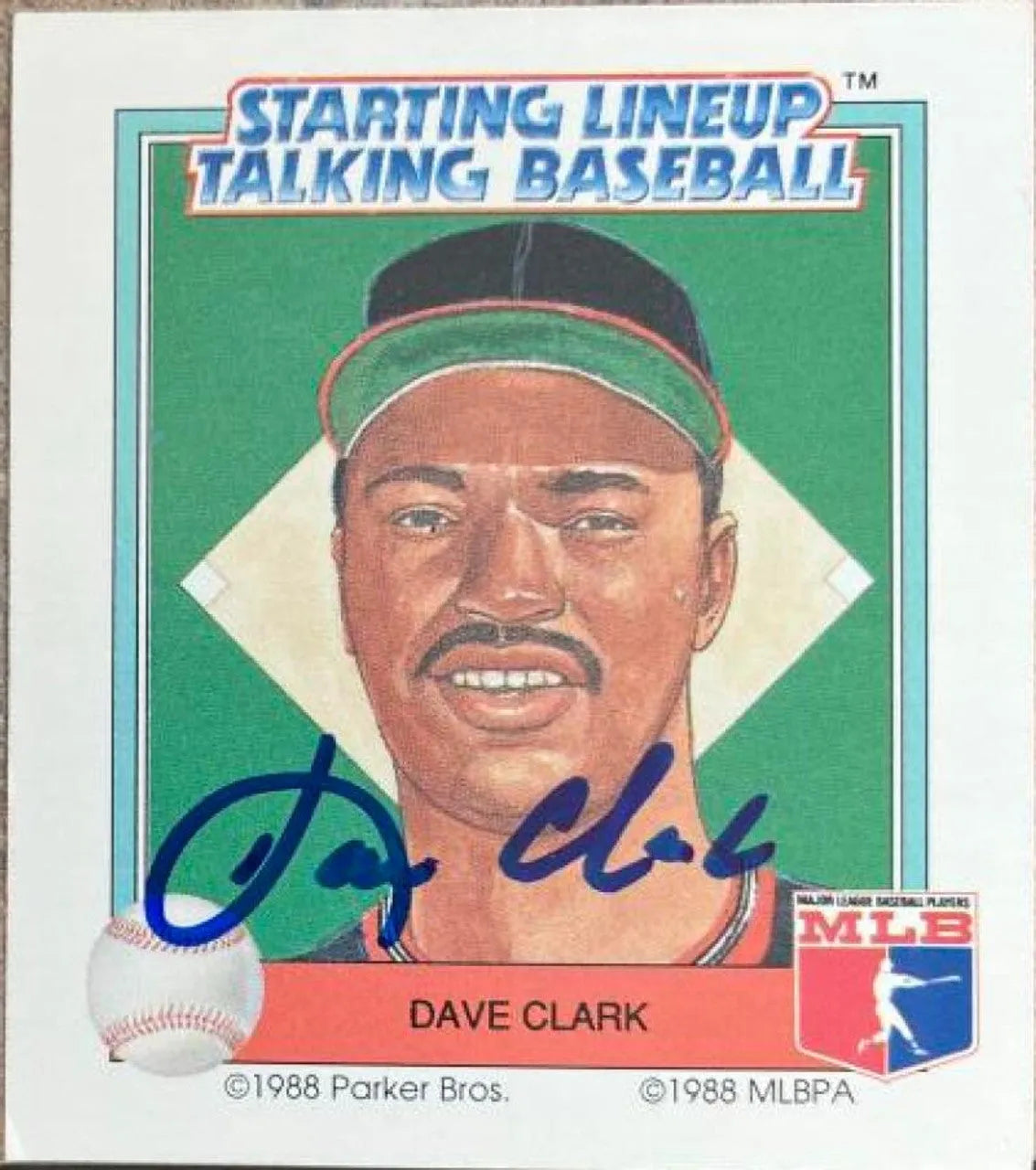 Dave Clark Signed 1988 Parker Bros Starting Lineup Talking Baseball Card - Cleveland Indians