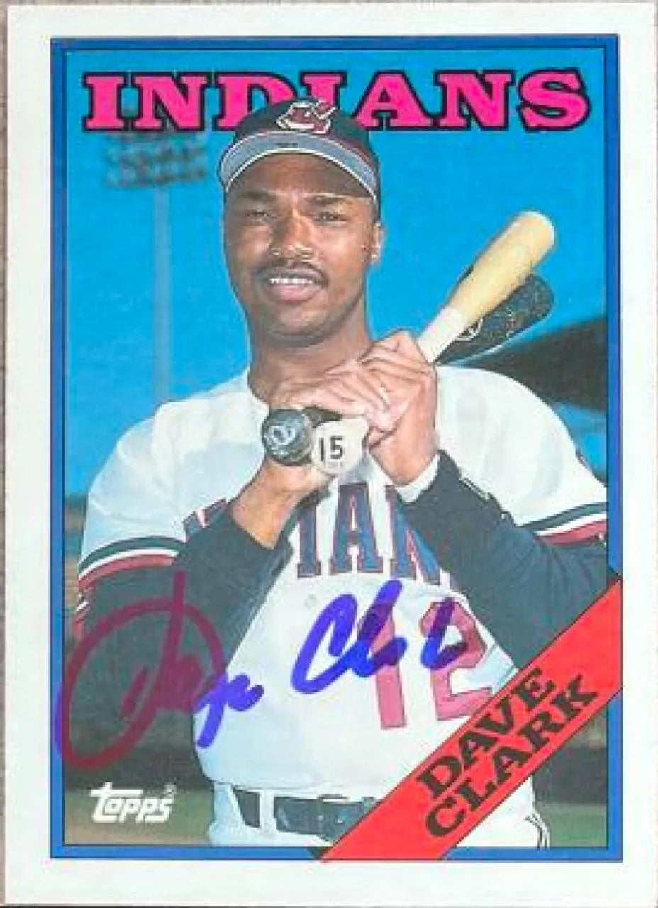 デイブ・クラーク直筆サイン入り 1988 Topps ティファニー ベースボールカード - クリーブランド・インディアンス