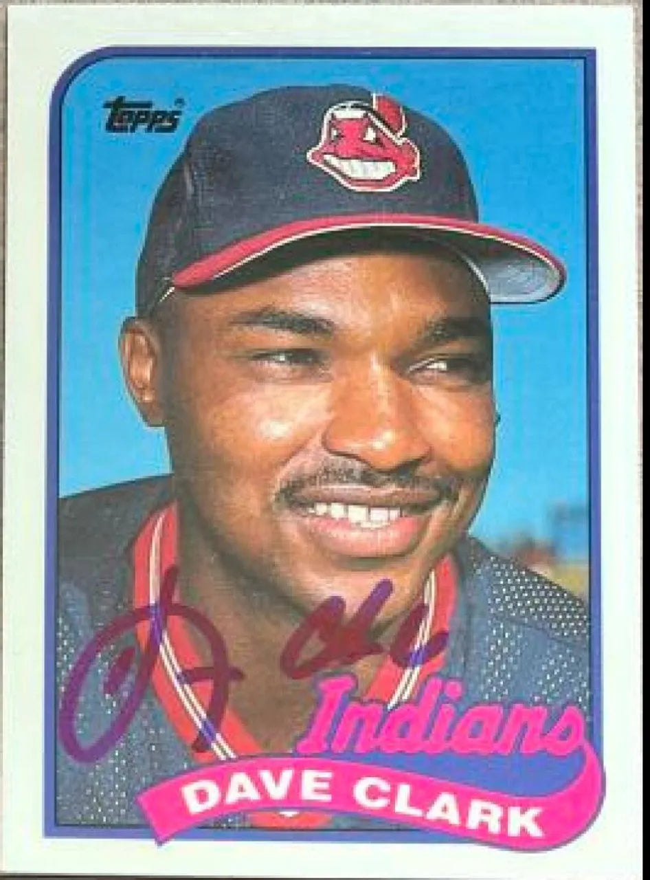 デイブ・クラーク直筆サイン入り 1989 Topps ティファニー ベースボールカード - クリーブランド・インディアンス