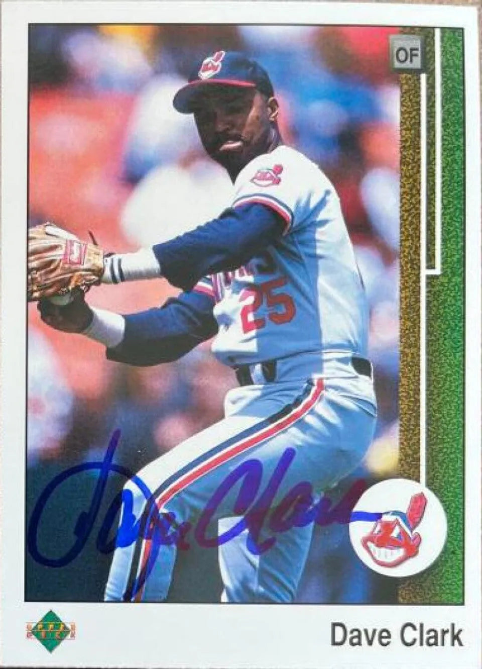 Dave Clark Signed 1989 Upper Deck Baseball Card - Cleveland Indians