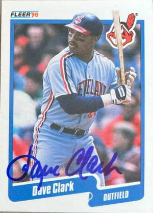 Dave Clark Signed 1990 Fleer Baseball Card - Cleveland Indians