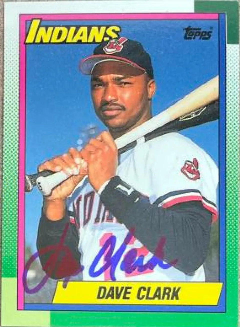 Dave Clark Signed 1990 Topps Tiffany Baseball Card - Cleveland Indians