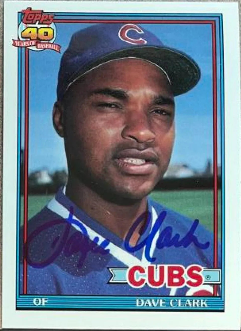 デイブ・クラーク直筆サイン入り 1991 Topps ティファニー ベースボールカード - シカゴ カブス