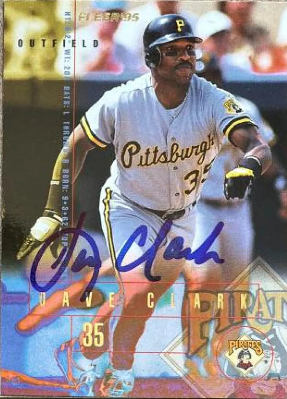 Dave Clark Signed 1995 Fleer Baseball Card - Pittsburgh Pirates