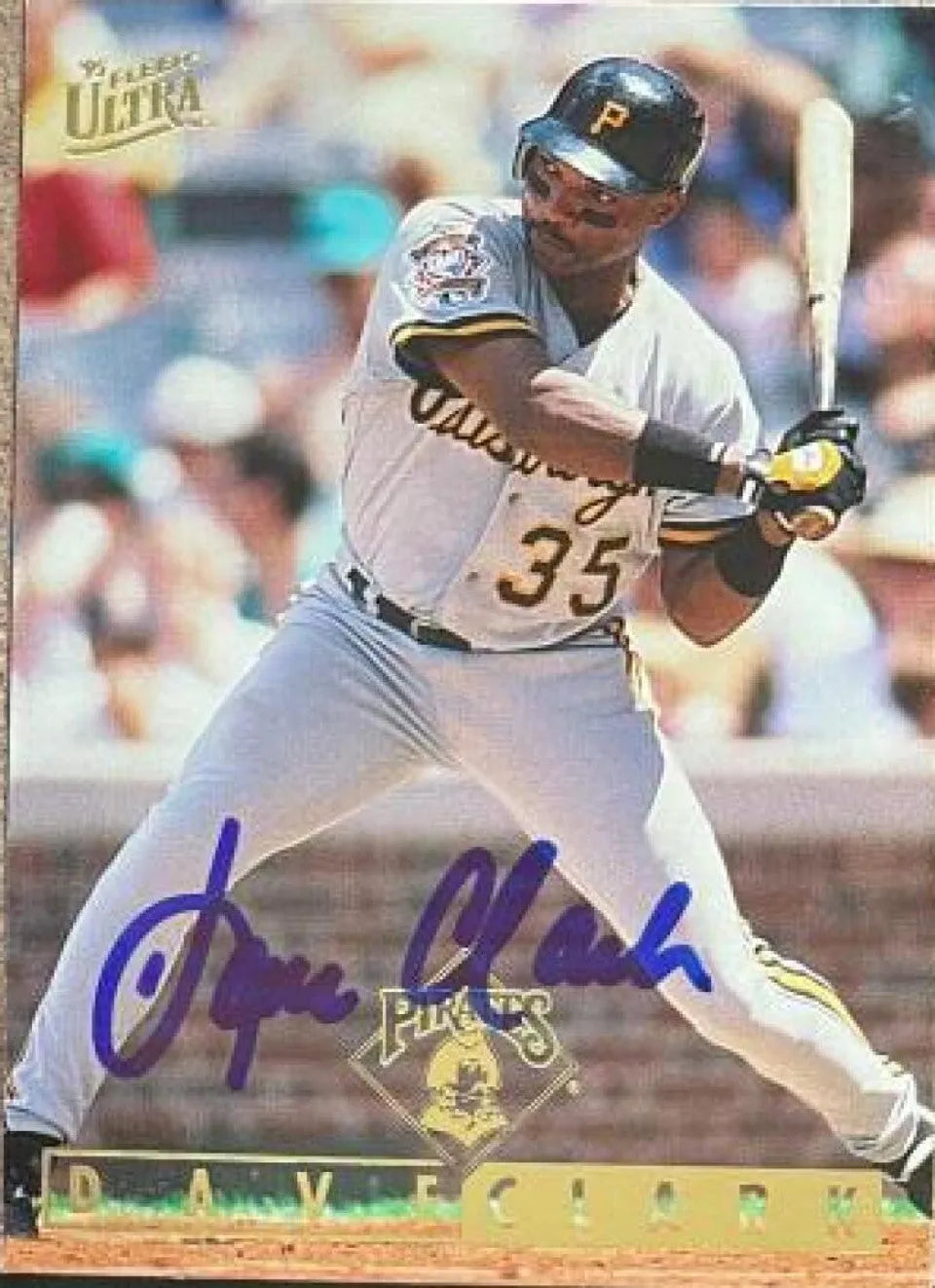 Dave Clark Signed 1995 Fleer Ultra Baseball Card - Pittsburgh Pirates