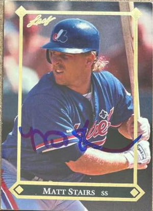 Matt Stairs Signed 1992 Leaf Gold Rookies Baseball Card - Montreal Expos