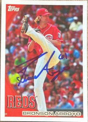 Bronson Arroyo Signed 2010 Topps Baseball Card - Cincinnati Reds