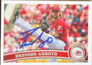 Bronson Arroyo Signed 2011 Topps Baseball Card - Cincinnati Reds