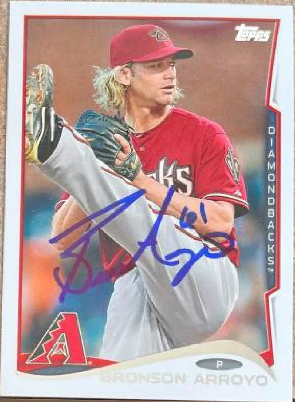 Bronson Arroyo Signed 2014 Topps Update Baseball Card - Arizona Diamondbacks