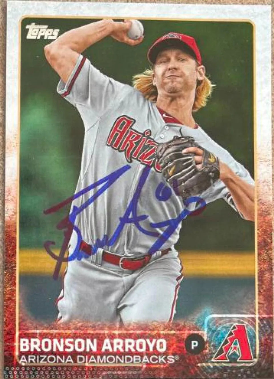 Bronson Arroyo Signed 2015 Topps Baseball Card - Arizona Diamondbacks