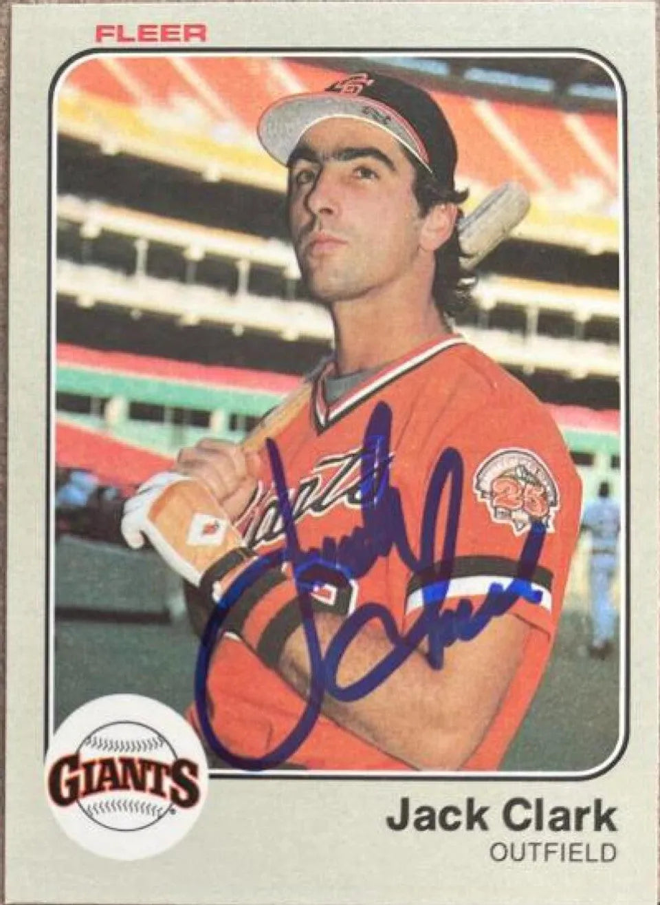 Jack Clark Signed 1983 Fleer Baseball Card - San Francisco Giants