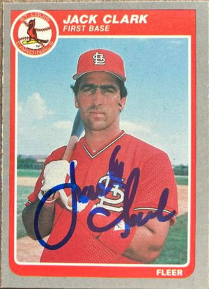 Jack Clark Signed 1985 Fleer Update Baseball Card - St Louis Cardinals