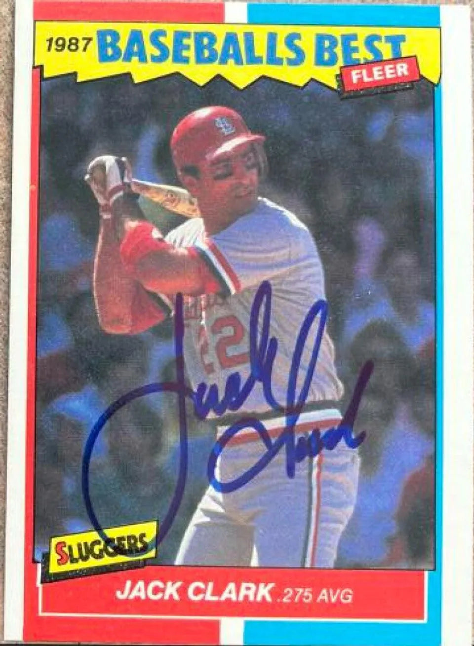 Jack Clark Signed 1987 Fleer Baseball's Best Baseball Card - St Louis Cardinals