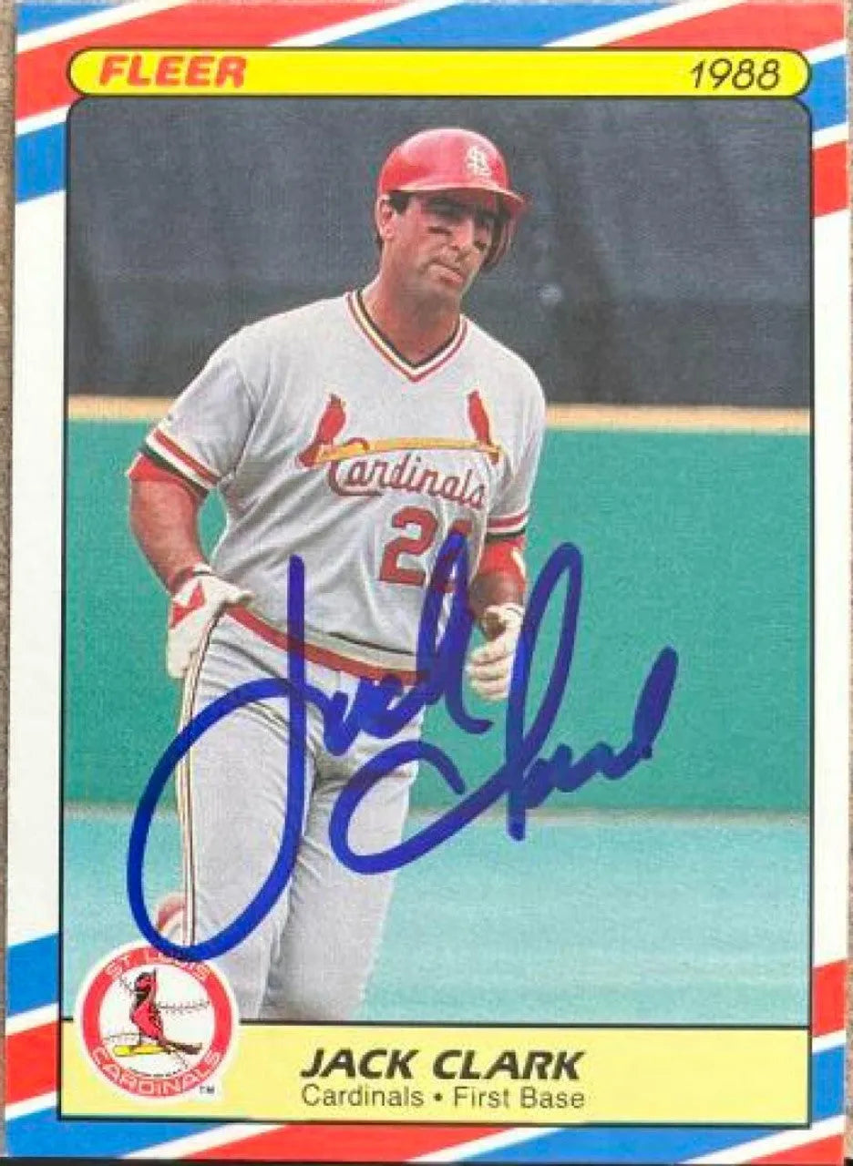 Jack Clark Signed 1988 Fleer Superstars Baseball Card - St Louis Cardinals