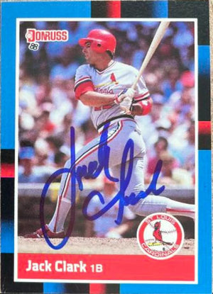 Jack Clark Signed 1988 Donruss Baseball Card - St Louis Cardinals