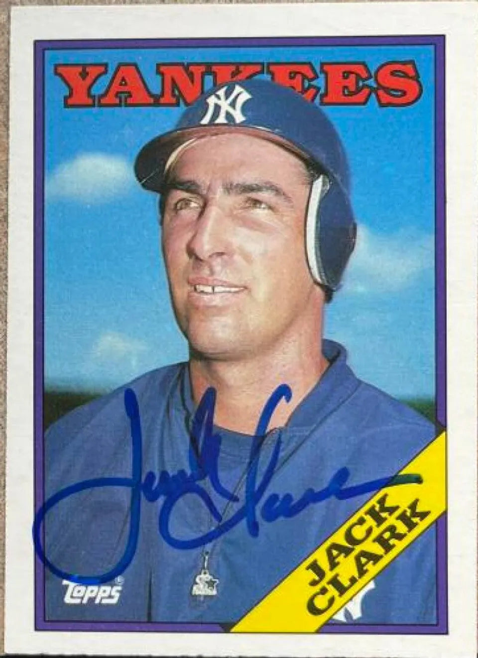 Jack Clark Signed 1988 Topps Traded Baseball Card - New York Yankees