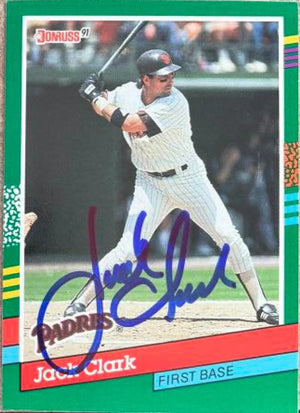 Jack Clark Signed 1991 Donruss Baseball Card - San Diego Padres