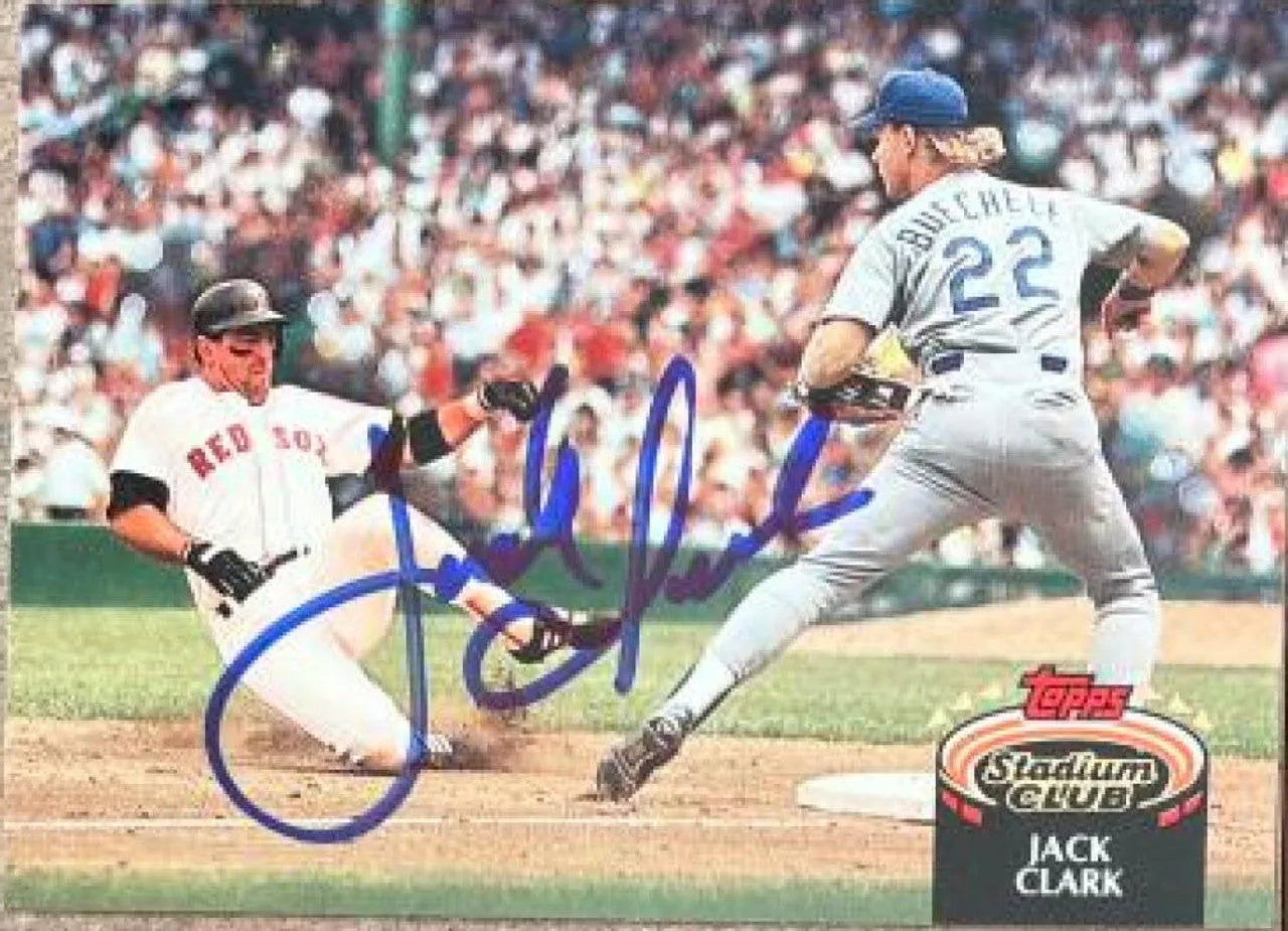 Jack Clark Signed 1992 Stadium Club Baseball Card - Boston Red Sox