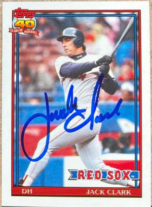 Jack Clark Signed 1991 Topps Traded Baseball Card - Boston Red Sox