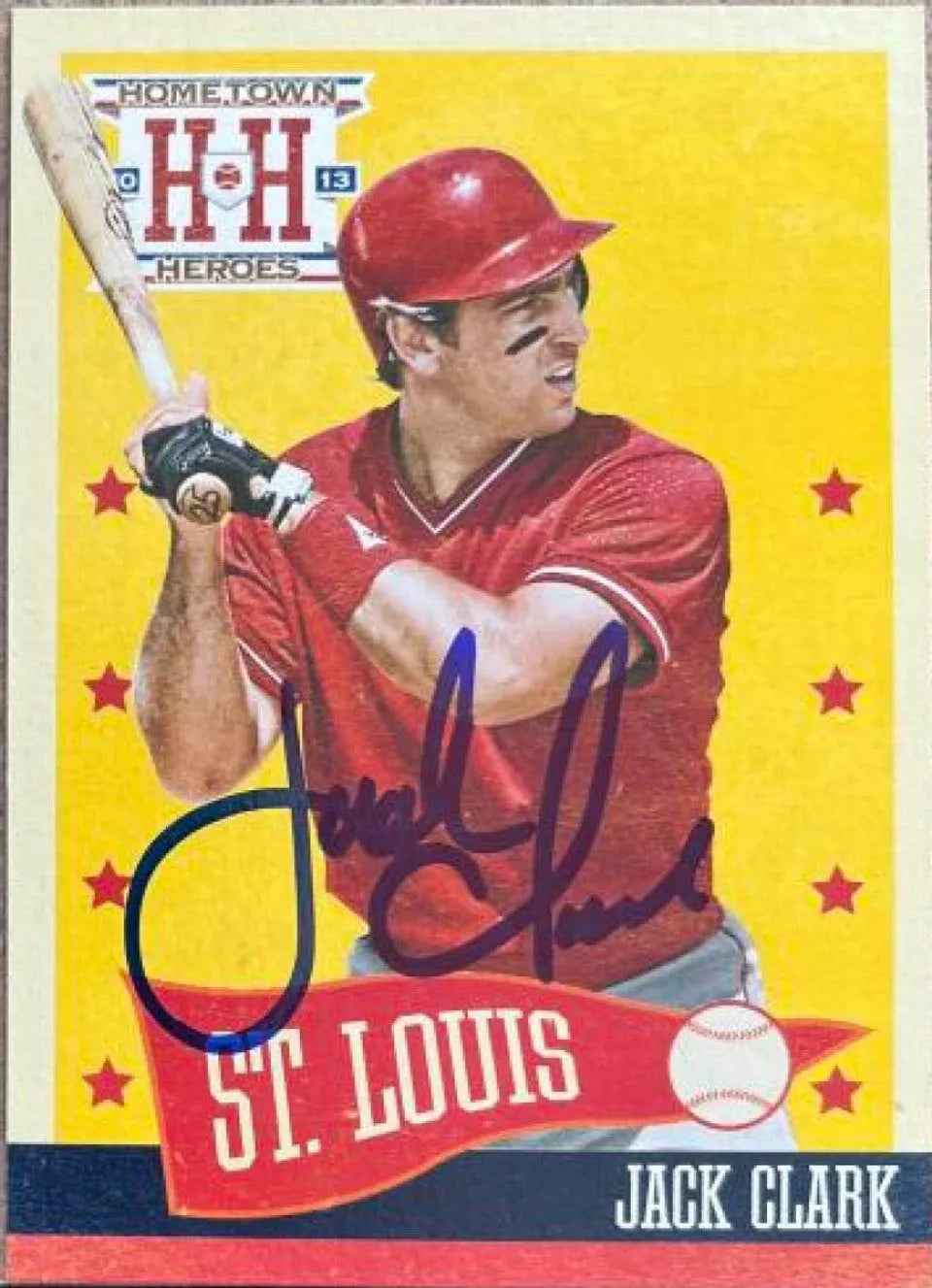 Jack Clark Signed 2013 Panini Hometown Heroes Baseball Card - St Louis Cardinals