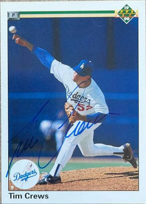 Tim Crews Signed 1990 Upper Deck Baseball Card - Los Angeles Dodgers