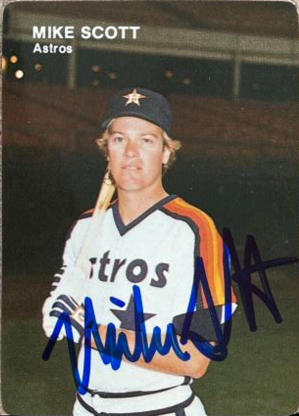 Mike Scott Signed 1984 Mother's Cookies Baseball Card - Houston Astros