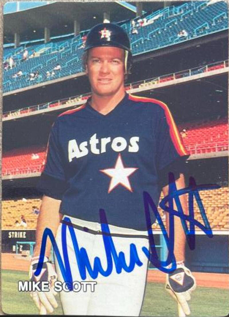 Mike Scott Signed 1987 Mother's Cookies Baseball Card - Houston Astros