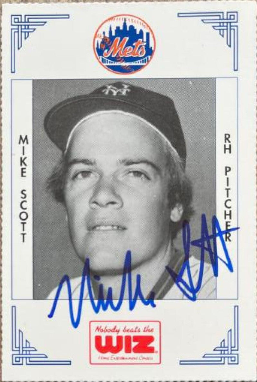 Mike Scott Signed 1991 WIZ Baseball Card - New York Mets