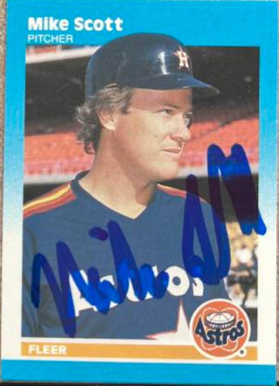 Mike Scott Signed 1987 Fleer Classic Miniatures Baseball Card - Houston Astros