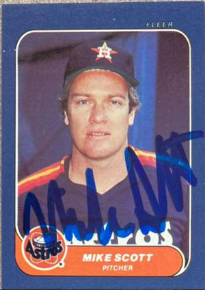 Mike Scott Signed 1986 Fleer Classic Miniatures Baseball Card - Houston Astros