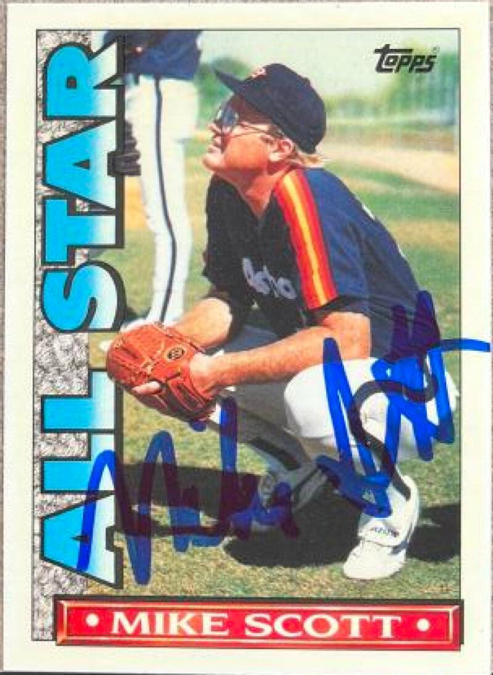 マイク・スコット サイン入り 1990 Topps TV オールスター ベースボールカード - ヒューストン・アストロズ