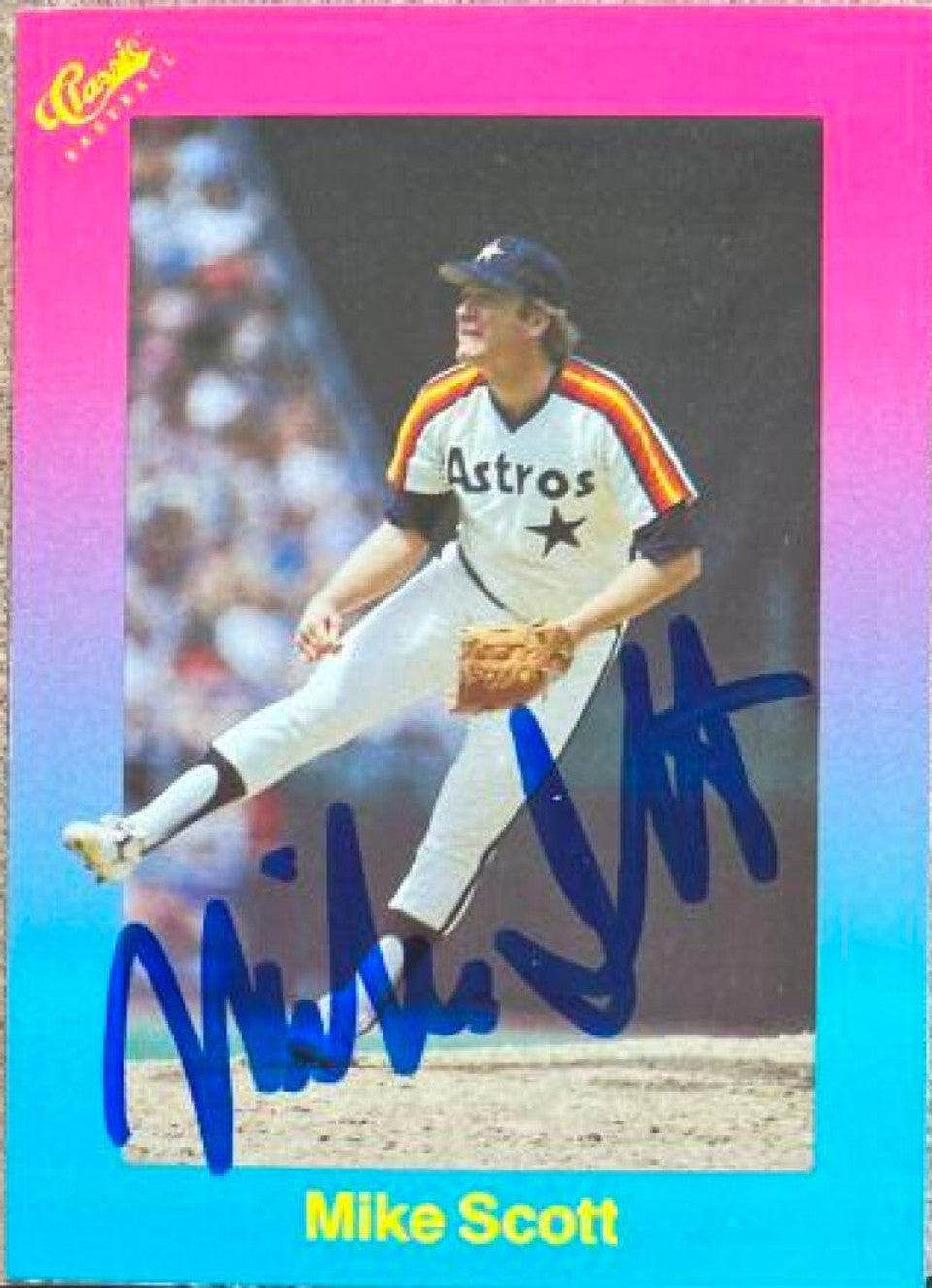 Mike Scott Signed 1989 Classic Baseball Card - Houston Astros