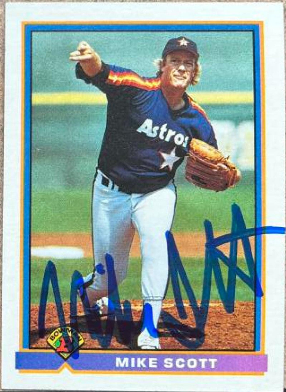 Mike Scott Signed 1991 Bowman Baseball Card - Houston Astros