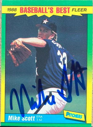 Mike Scott Signed 1988 Fleer Baseball's Best Baseball Card - Houston Astros