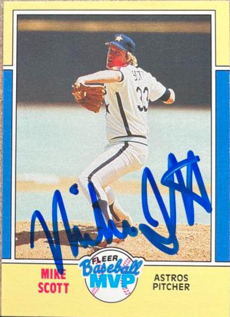 Mike Scott Signed 1988 Fleer MVPs Baseball Card - Houston Astros