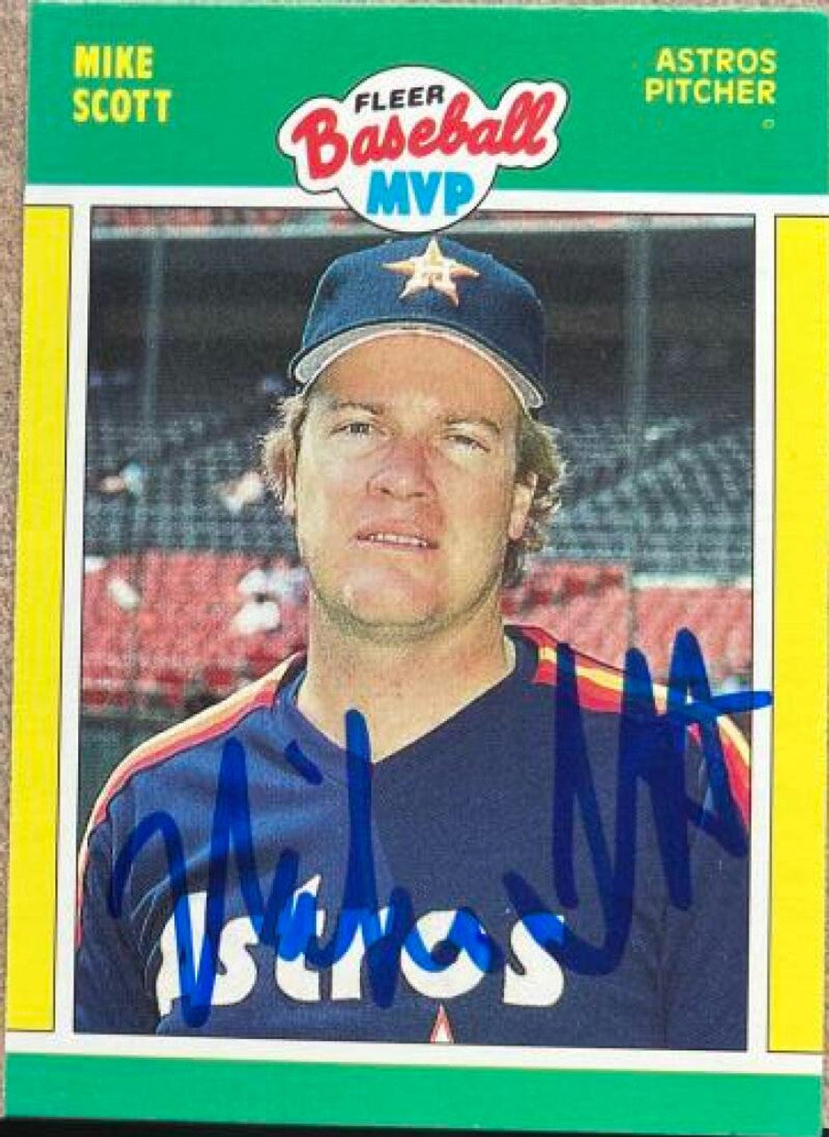 Mike Scott Signed 1989 Fleer MVPs Baseball Card - Houston Astros