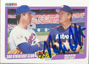 Mike Scott Signed 1990 Fleer Baseball Card - Houston Astros #636