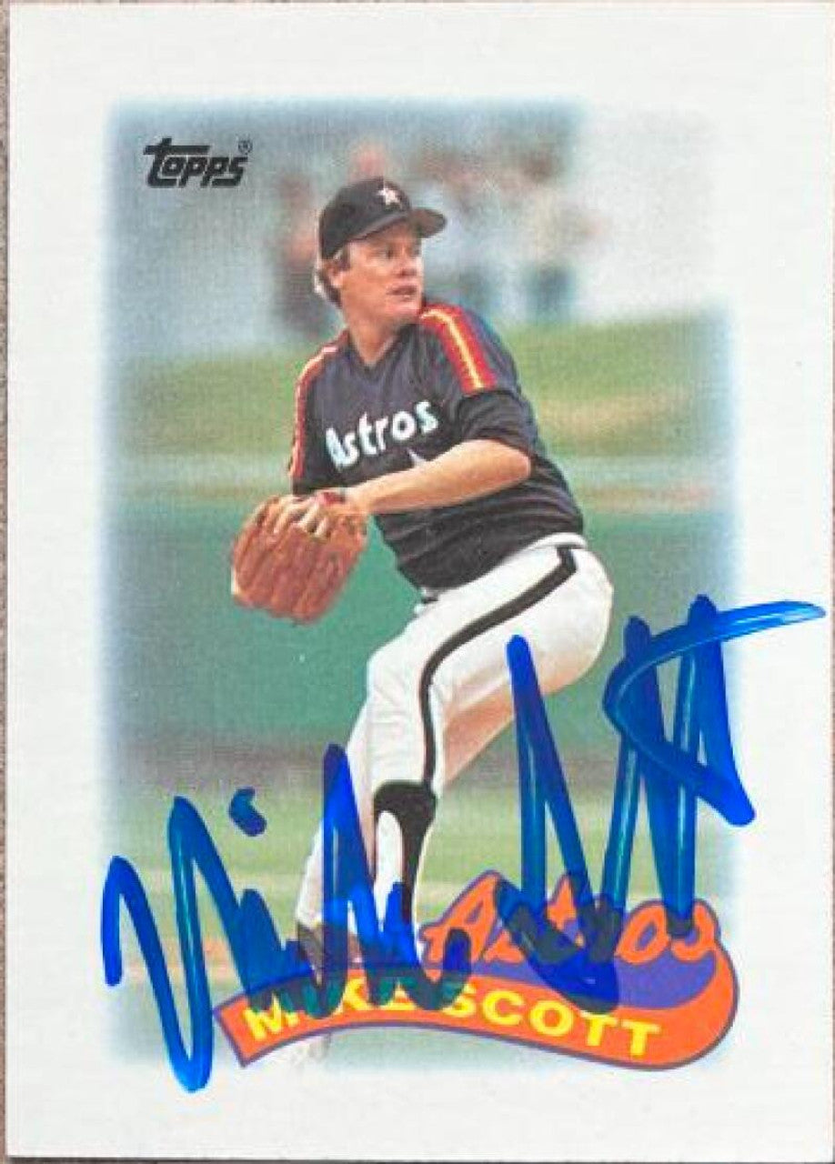 Mike Scott Signed 1989 Topps Major League Leaders Mini Baseball Card - Houston Astros