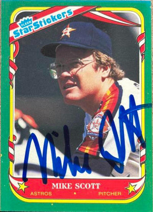 Mike Scott Signed 1987 Fleer Star Stickers Baseball Card - Houston Astros