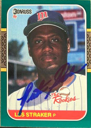 Les Straker Signed 1987 Donruss Rookies Baseball Card - Minnesota Twins