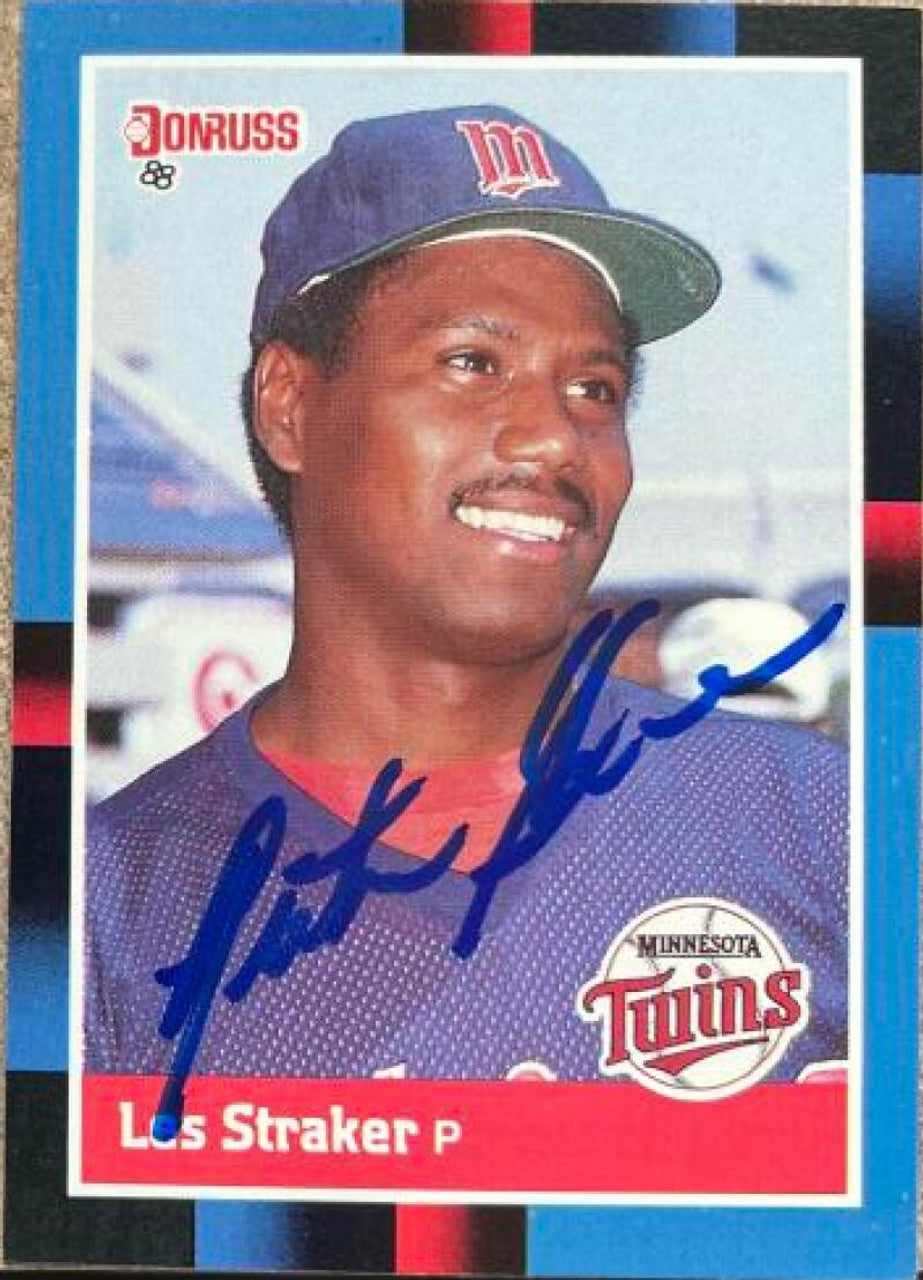 Les Straker Signed 1988 Donruss Baseball Card - Minnesota Twins