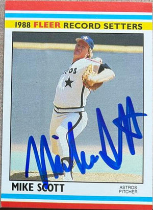 Mike Scott Signed 1988 Fleer Record Setters Baseball Card - Houston Astros