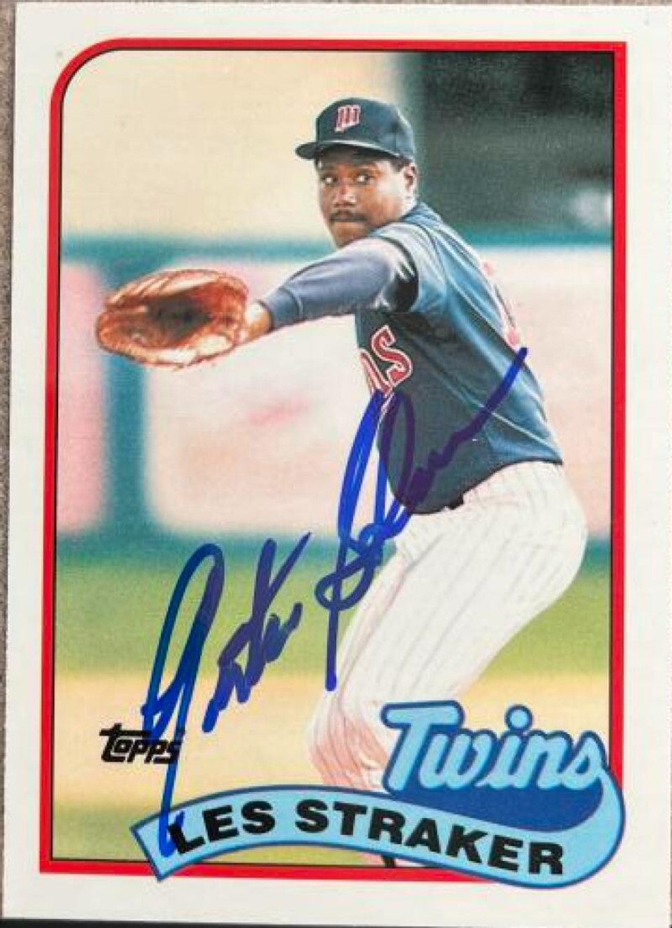 Les Straker Signed 1989 Topps Tiffany Baseball Card - Minnesota Twins