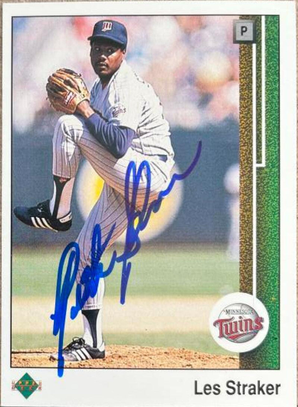 Les Straker Signed 1989 Upper Deck Baseball Card - Minnesota Twins