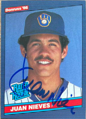 Juan Nieves Signed 1986 Donruss Baseball Card - Milwaukee Brewers